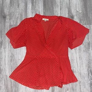 Red Poka Dot Blouse